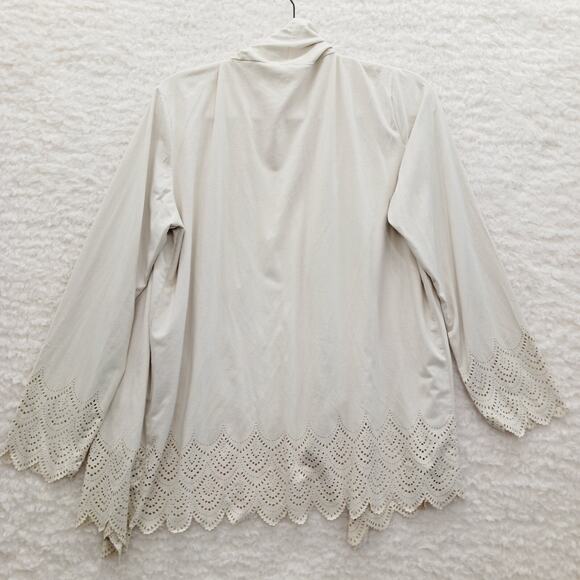 Kimono Krazy Kat Open Cardigan Beige Lace Boho Romantic Fairy Sueded Y2K Size L - Picture 2 of 14